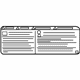 GM 95167149 Fan Label